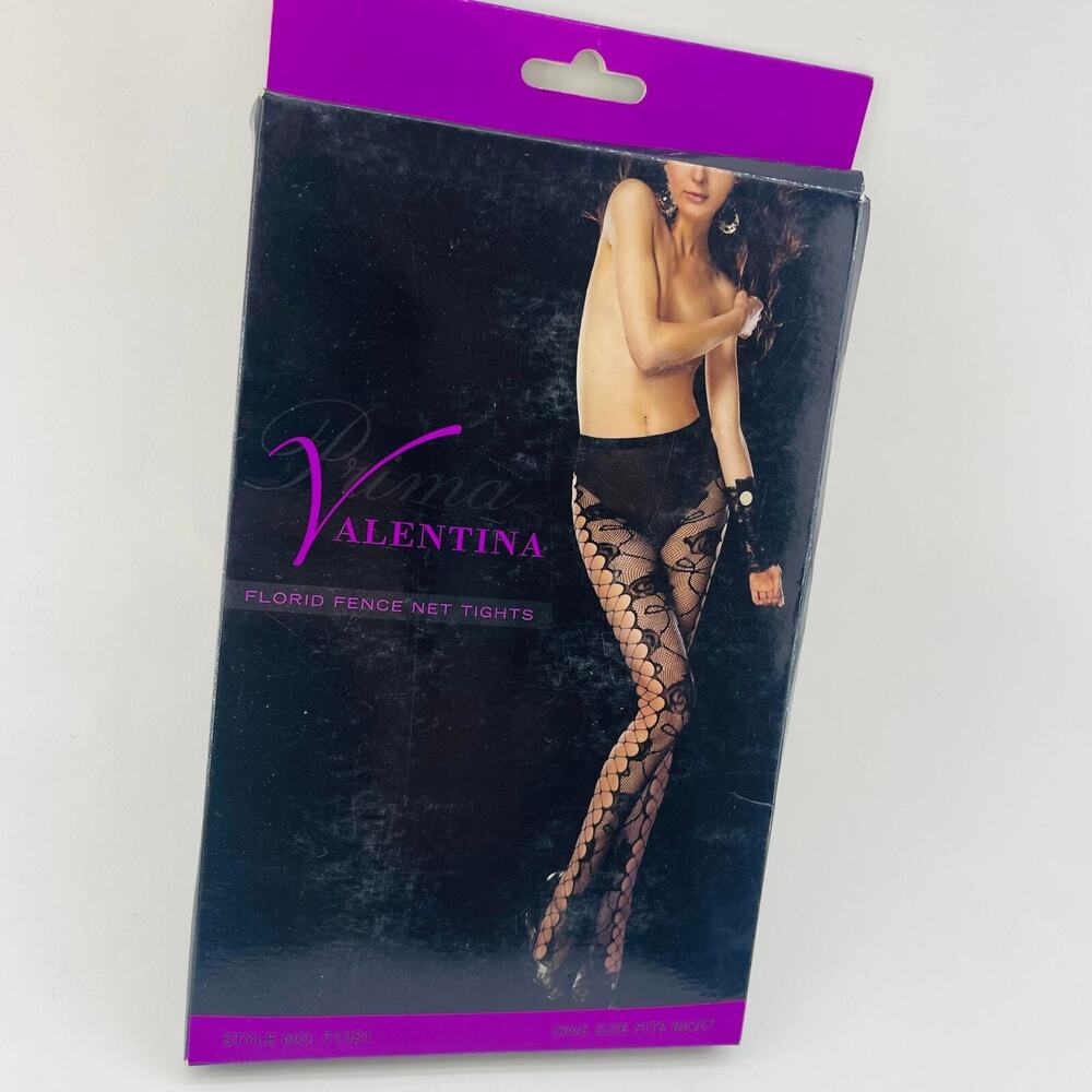 Valentina Sexy Mesh Stocking Florid Fence Net Tights Criss Cross LaceUp SexySide